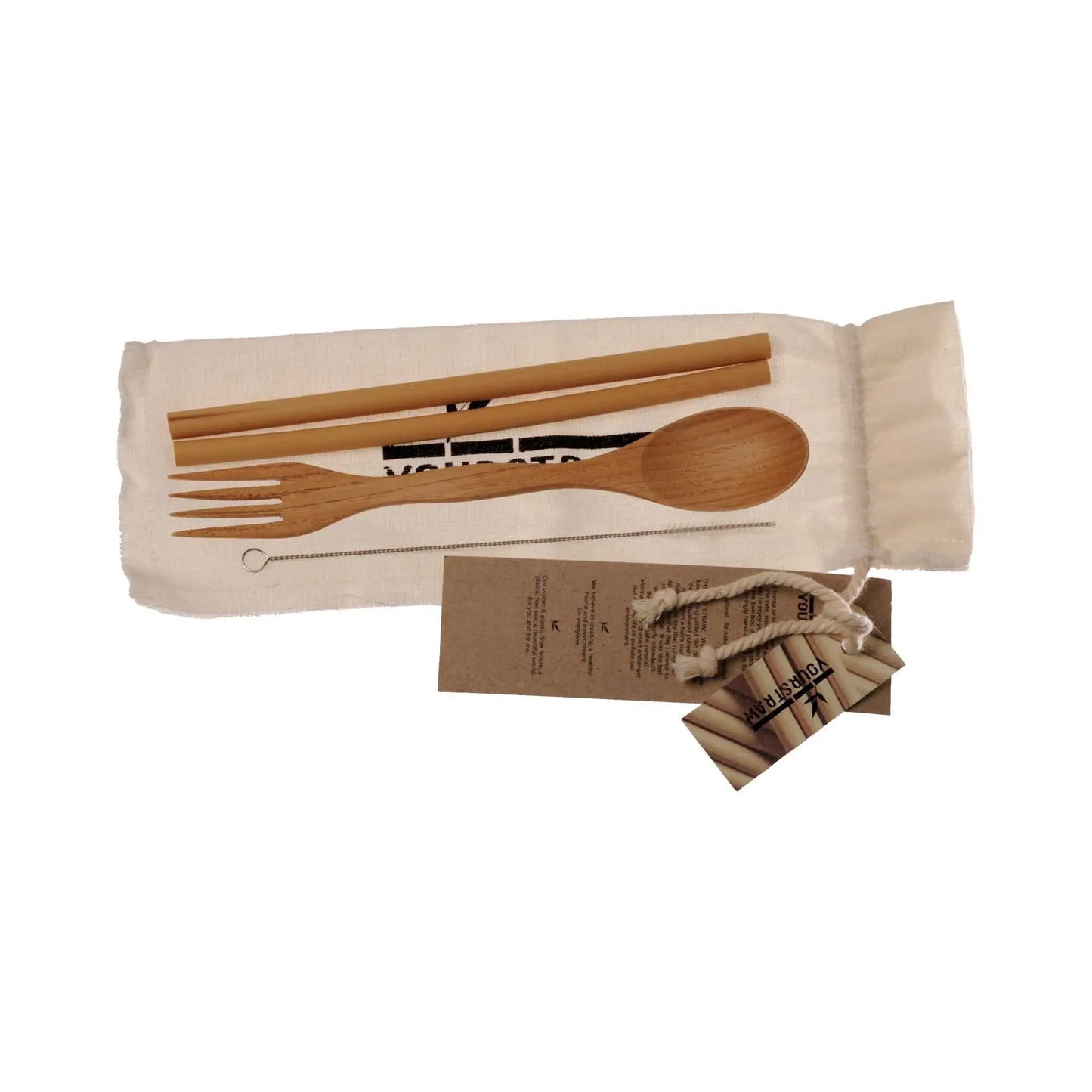 Straws and Spork Set - Bamboo - Eco Patch